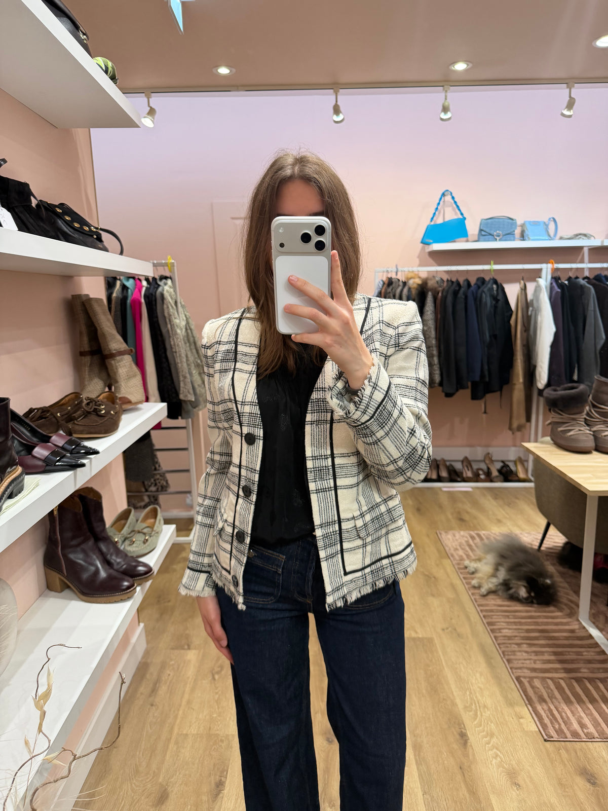 Claudie Pierlot Blazer Blanc T.36 TWEED/CARREAUX 07/09