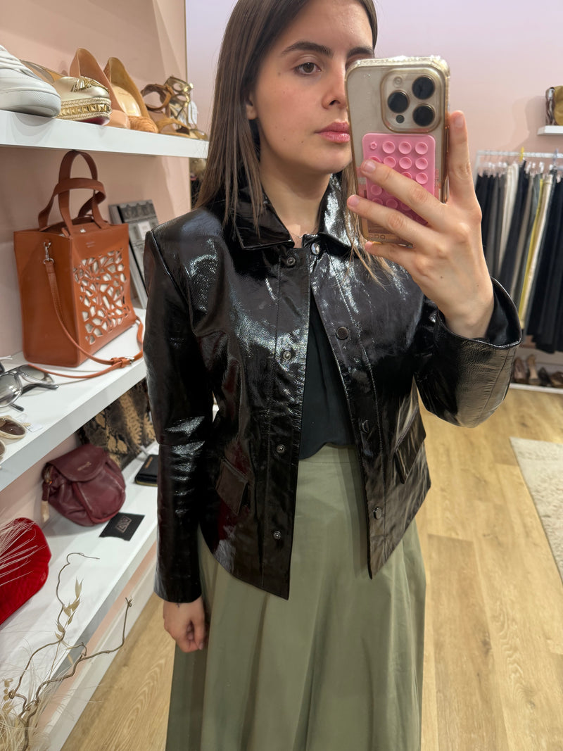 Serge pariente Veste cuir verni T.36/38 24/07