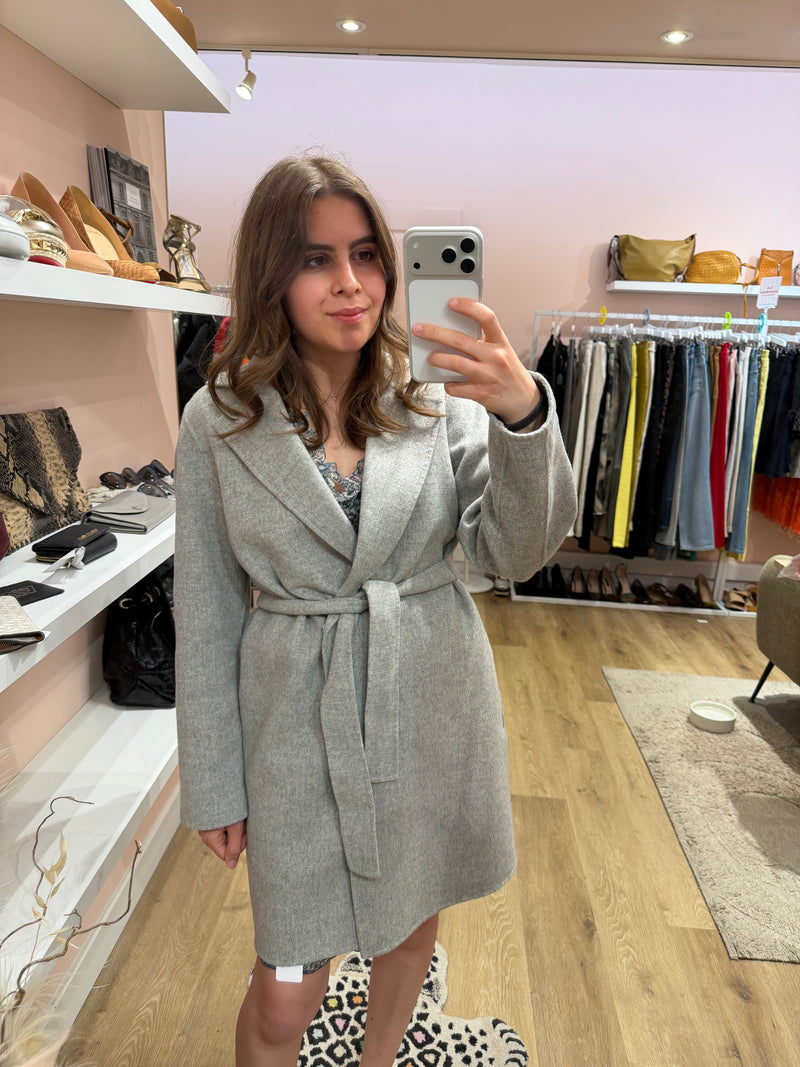 Max Mara Manteau gris T.38 90% laine 28/07