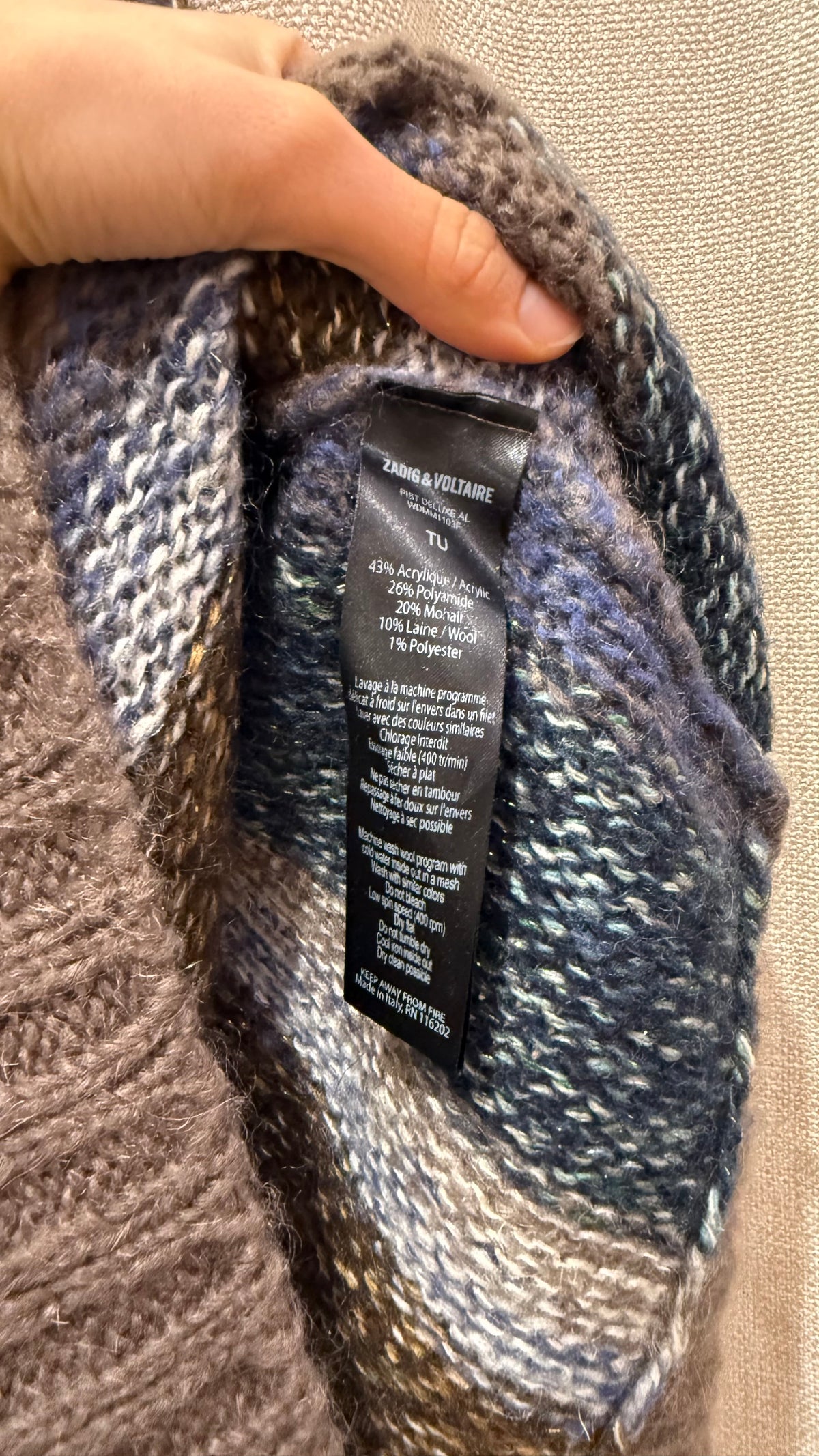 Cape marron et bleu Zadig & Voltaire T.U