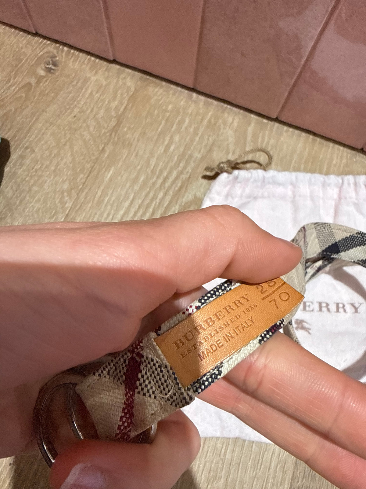 Ceinture en tissu Burberry T.70