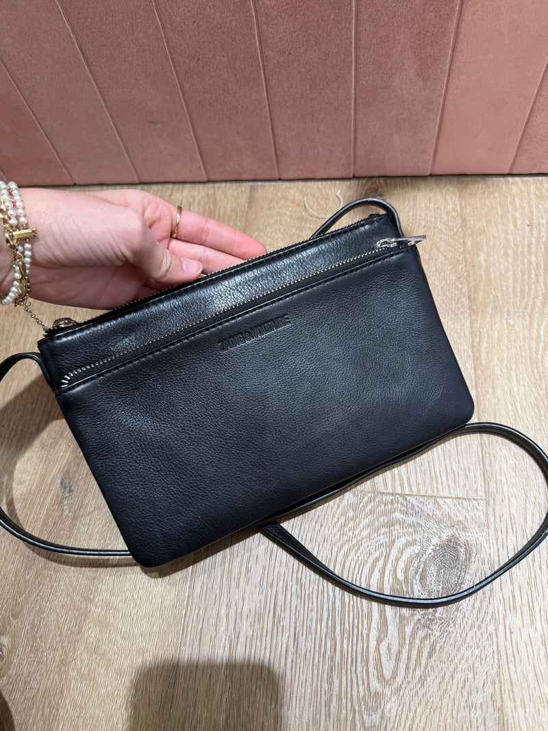 Sac noir double pochette cuir Zadig & Voltaire