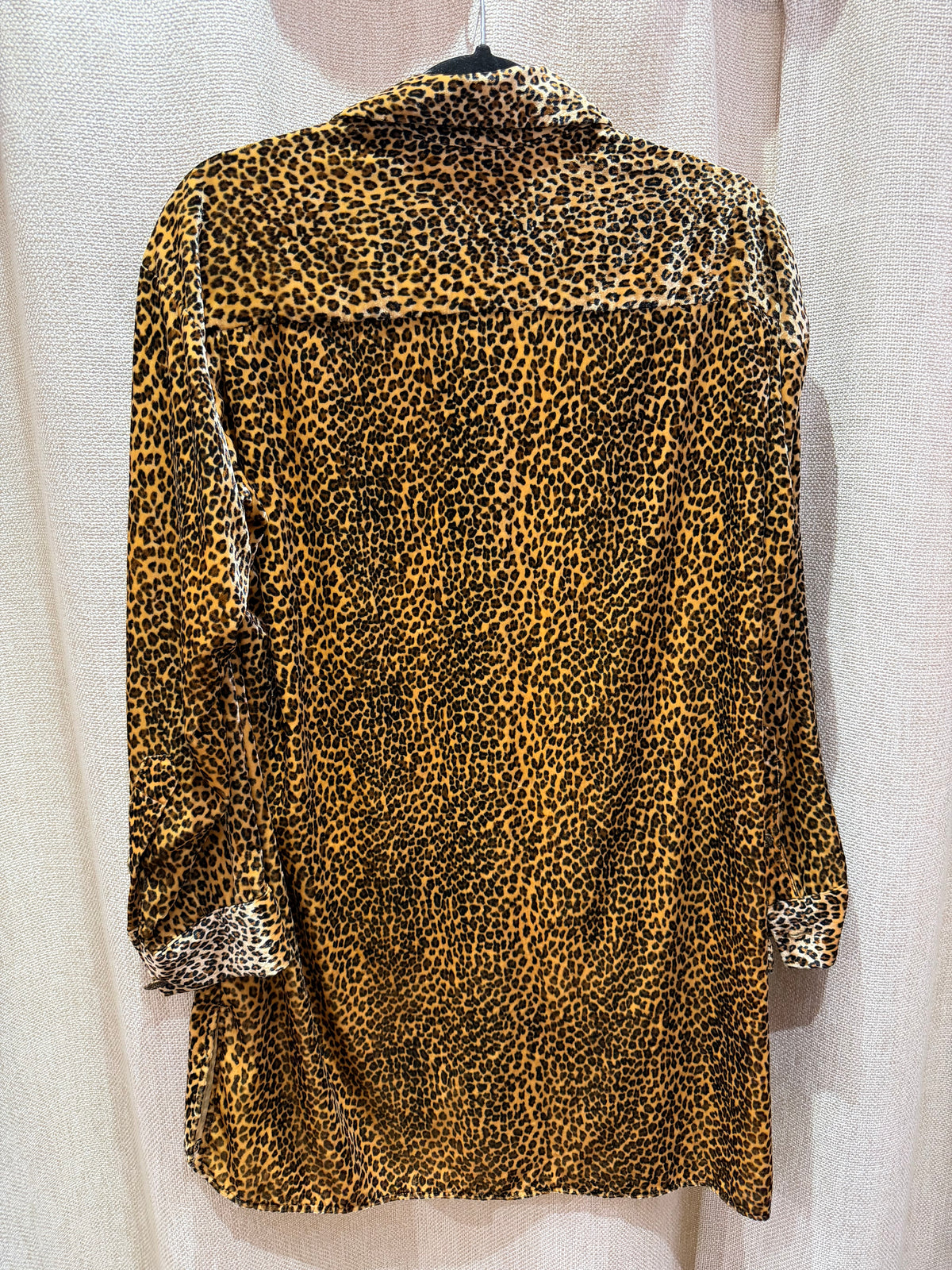 Robe chemise en velours marron motif léopard The Kooples T.S 20/09