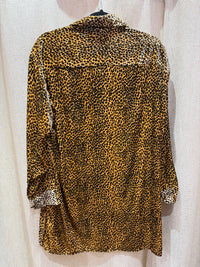 Robe chemise en velours marron motif léopard The Kooples T.S 20/09