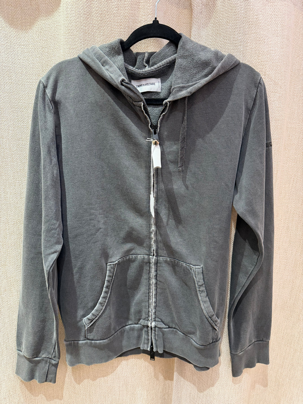 Zadig & Voltaire - Sweat-shirt gris chiné à capuche - T.L 11/09