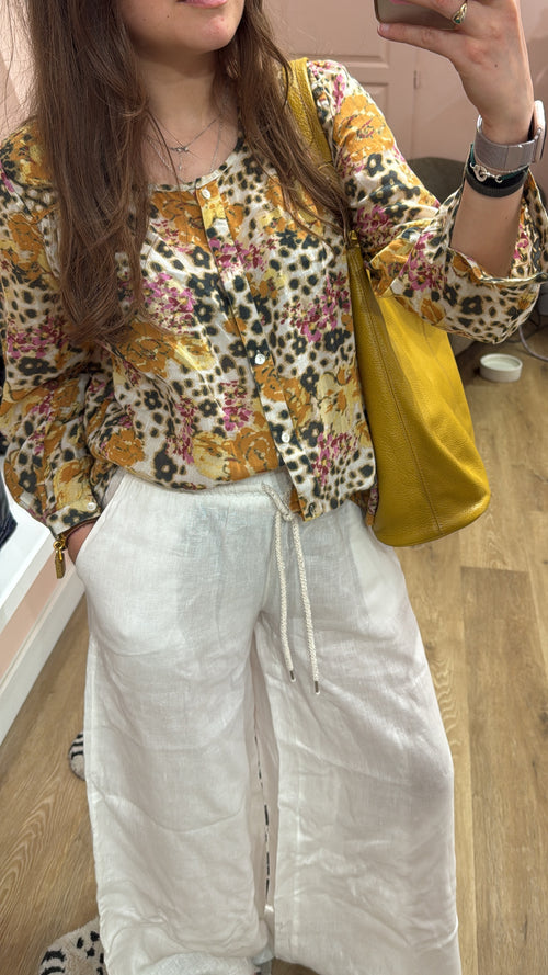 Pantalon blanc Tension lin large T.S 26/05