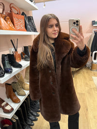 Manteau marron fausse fourrure The Kooples T.M/L