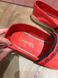 Espadrilles rouges en cuir Chanel - T.37 19/10