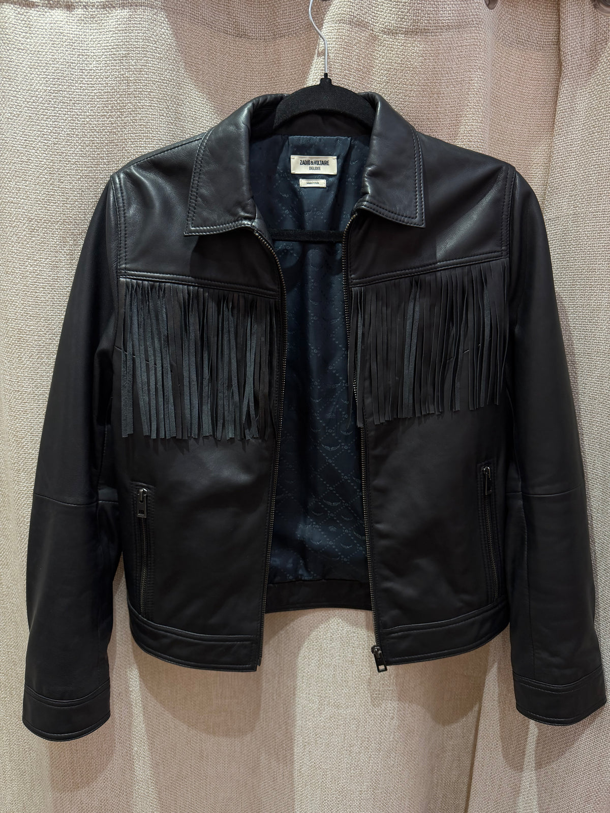 Veste en cuir Zadig & votlaire deluxe T.M 06/10
