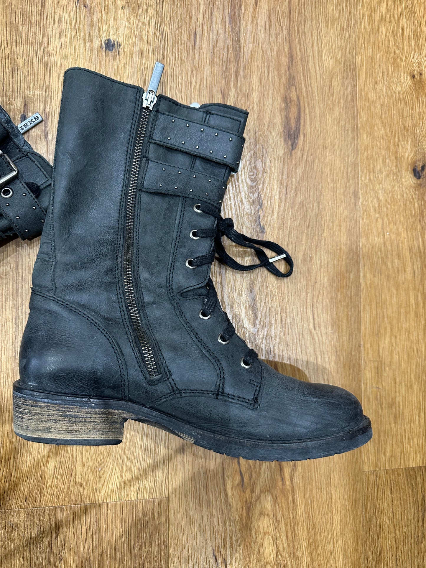 Bottines ikks cuir noir T.38