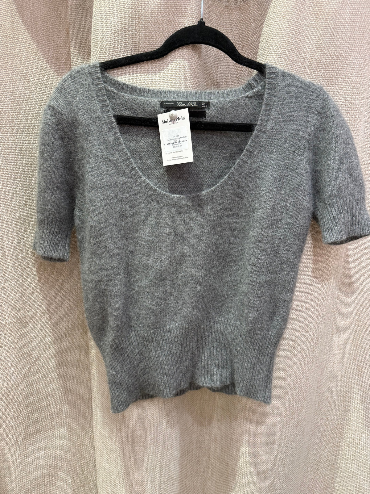 Pull manches courtes griseZara T.M