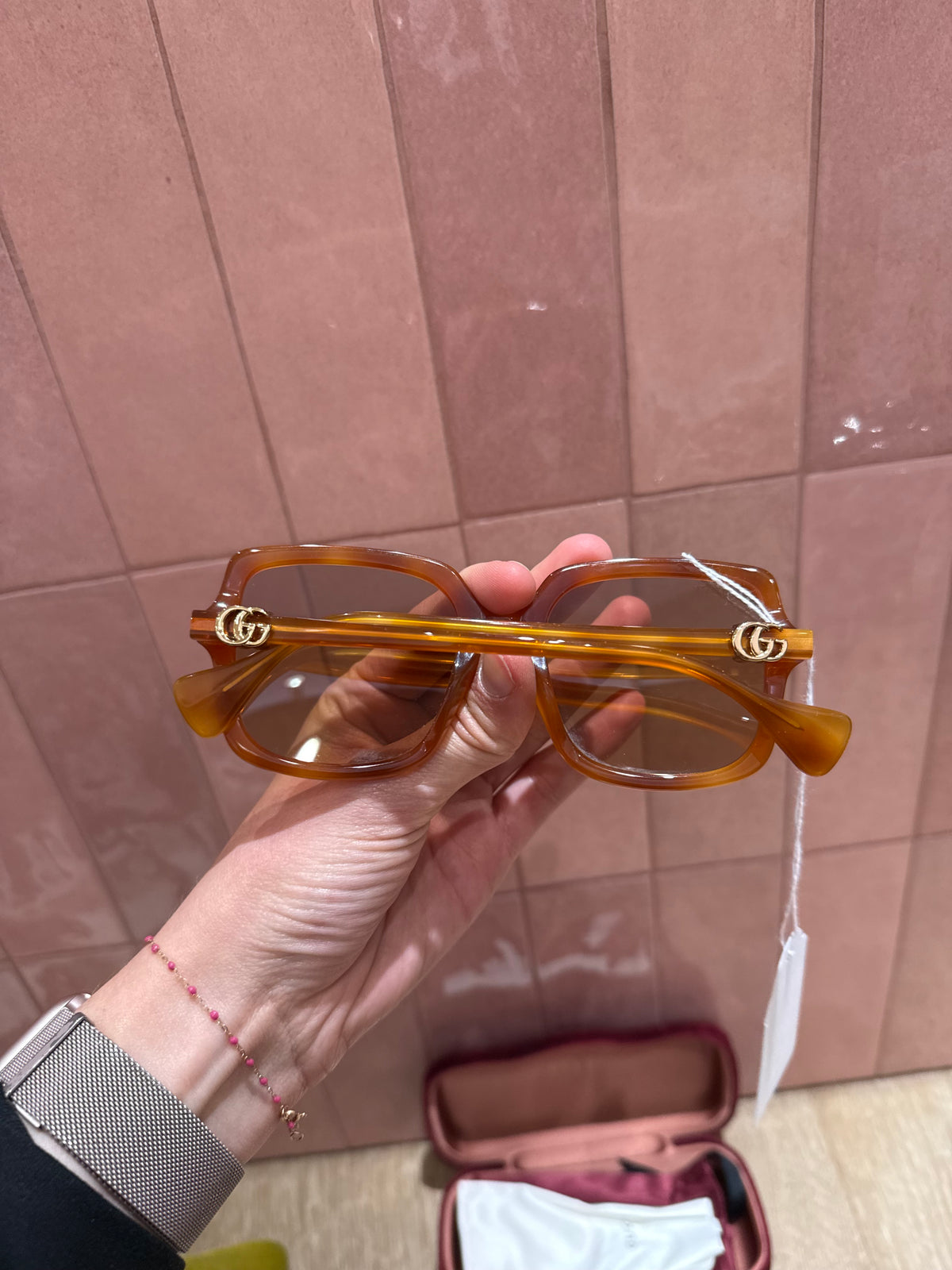 Lunettes Gucci marron et orange TU