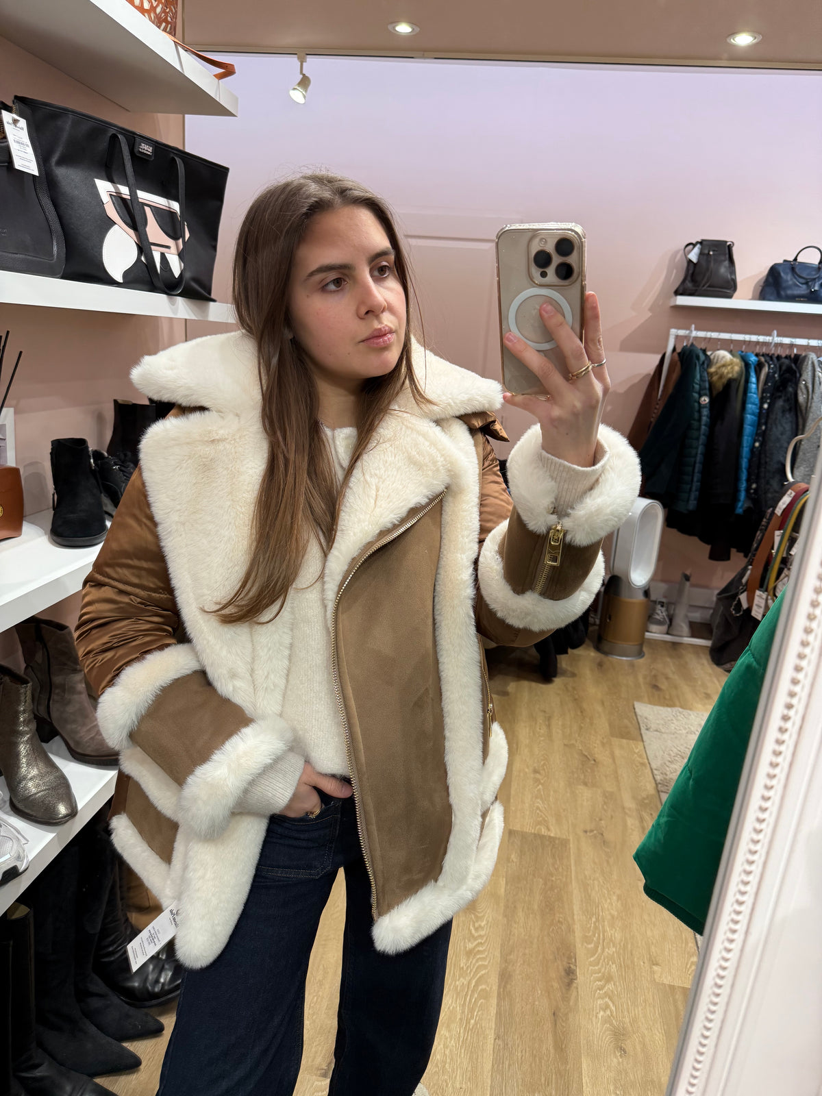 Doudoune marron et blanc Weill T.36/38