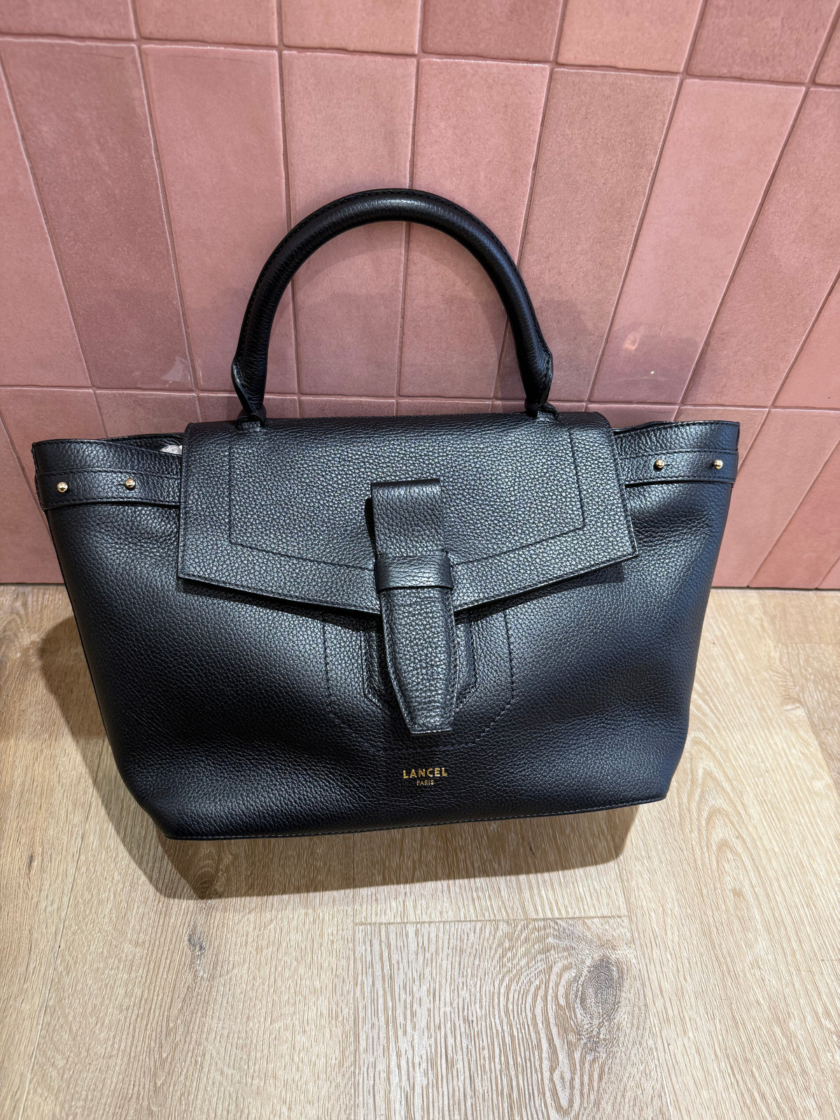 Sac en cuir Lancel noir