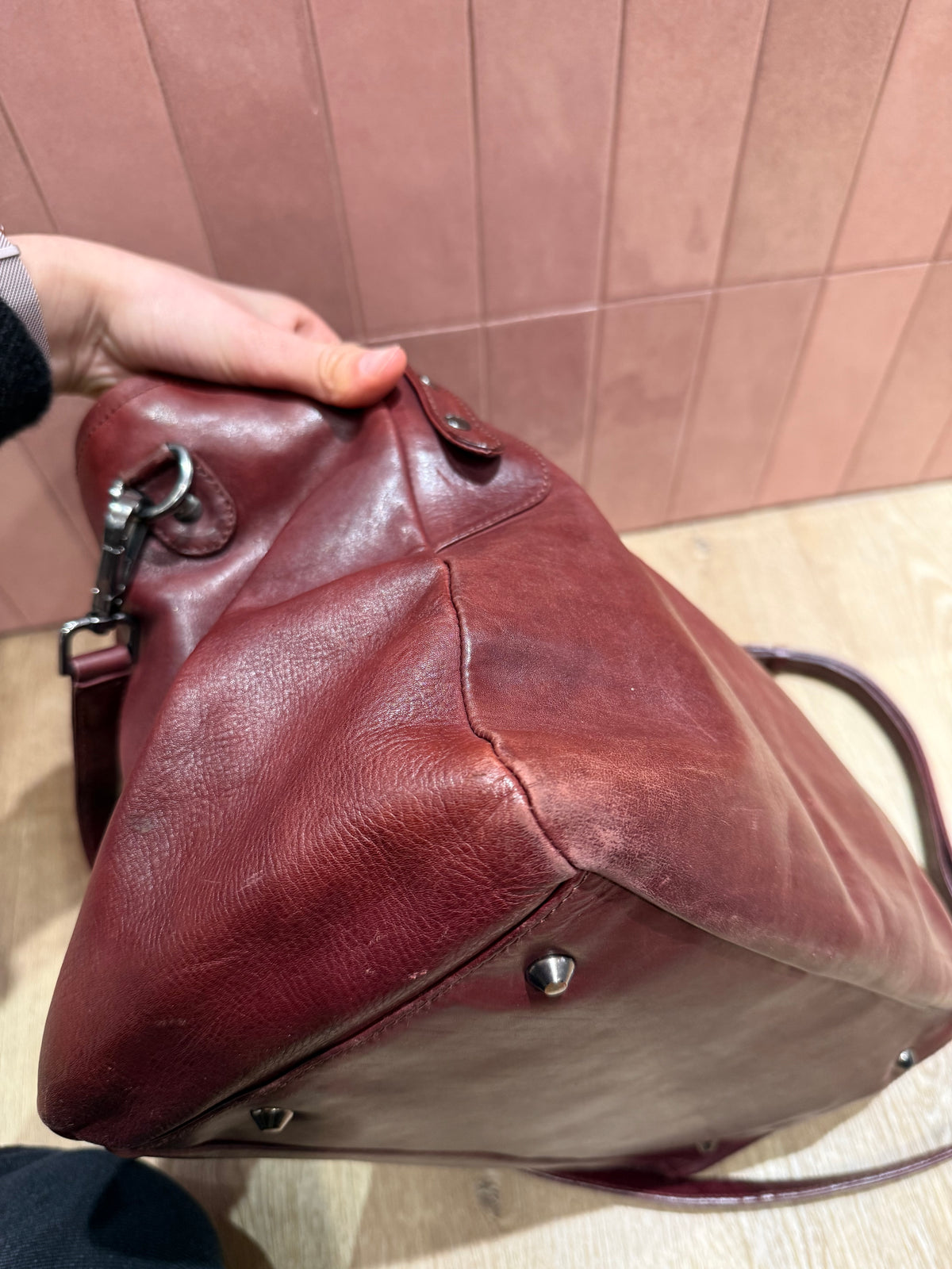 Sac IKKS bordeaux cabas cuir TU