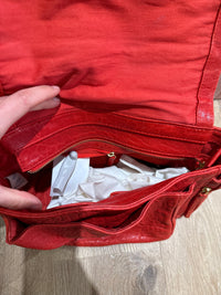 Sac rouge petit mendigote en cuir