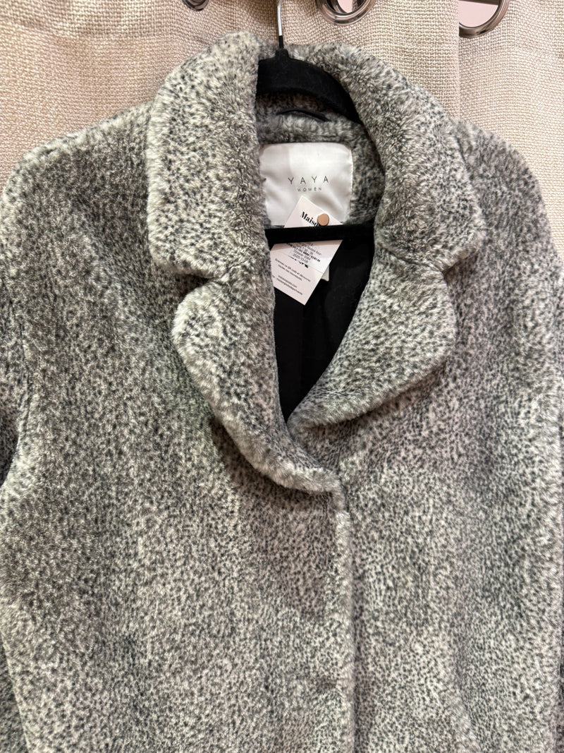 Manteau Yaya gris fausse fourrure T.38