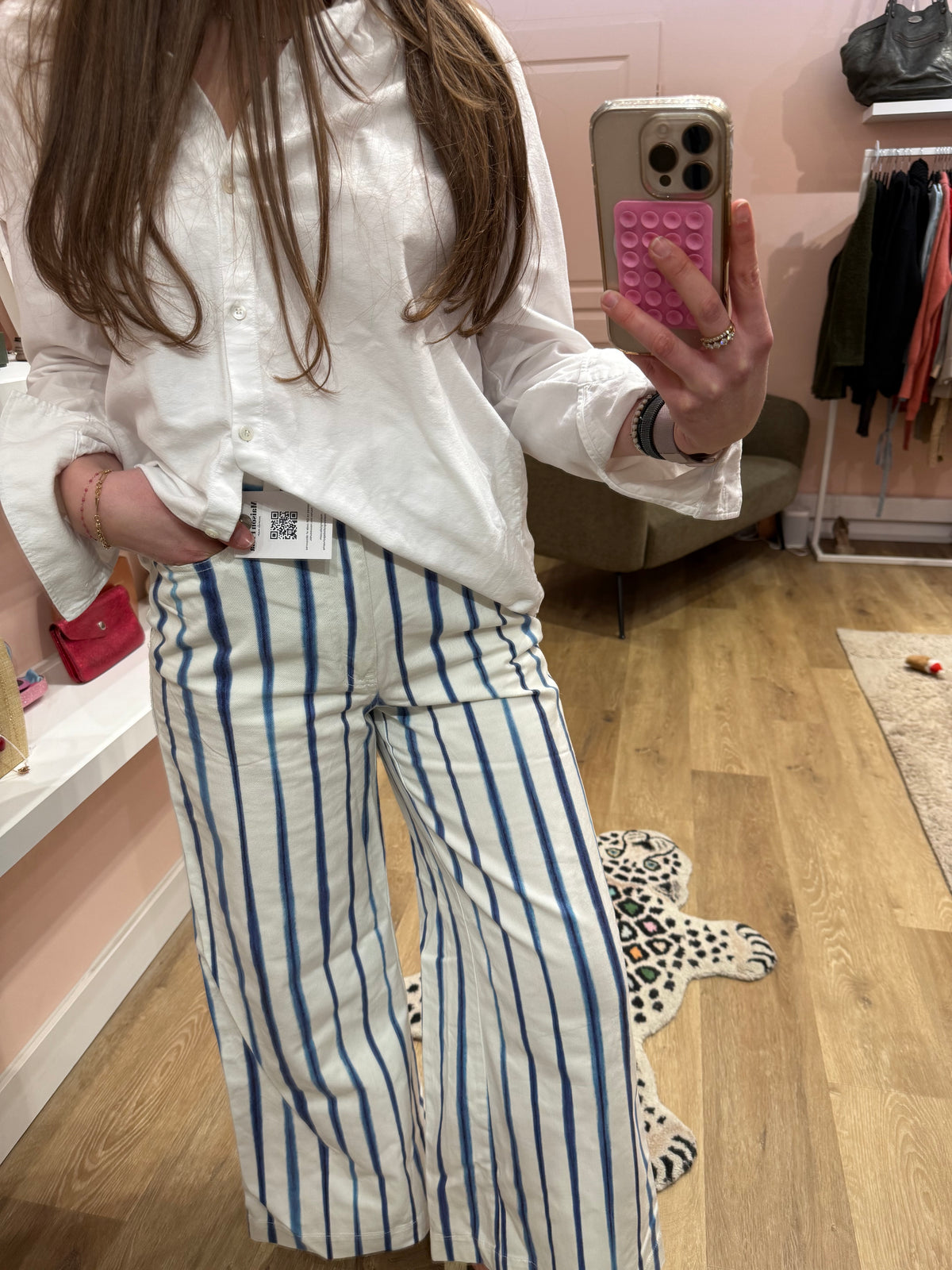 Pantalon ralph LaurenBlanc a rayures T.36