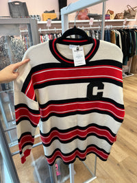 Pull beige rouge rayures Claudie Pierlot T.S