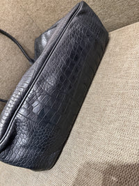 Sac cabas Longchamp noir effet croco 10/10