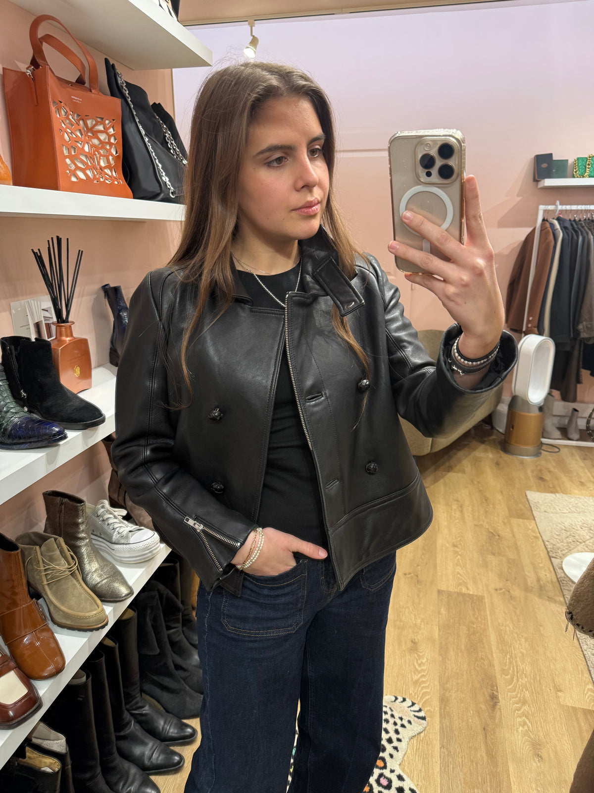 Veste en cuir Ba&sh T.S