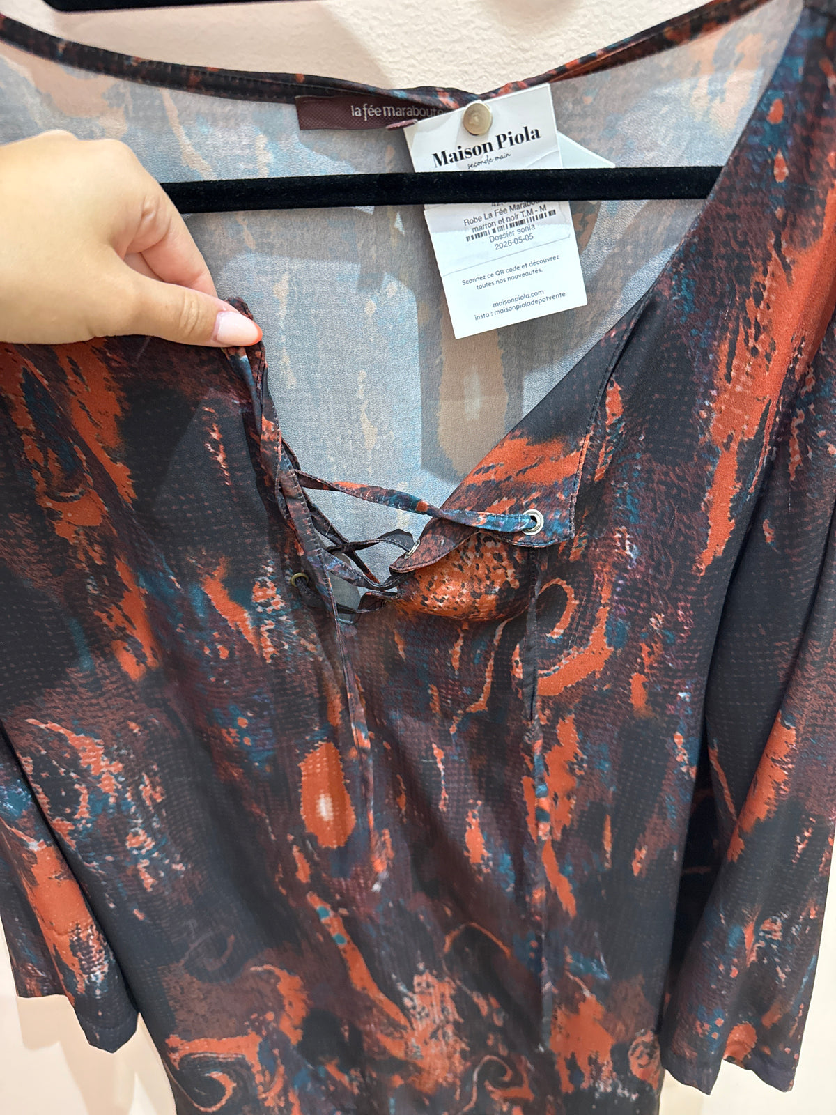 Robe La Fée Maraboutée marron et noir T.M