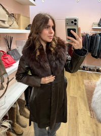 Manteau en cuir Pablo Valentino T.40 marron 10/10