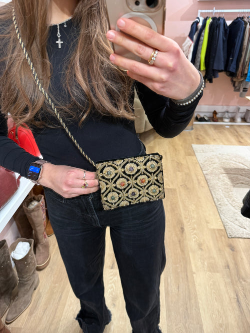 Indien Sac noir velours Noir T.U