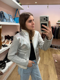 Veste peau lainé argenté Majestic T.S 14/09