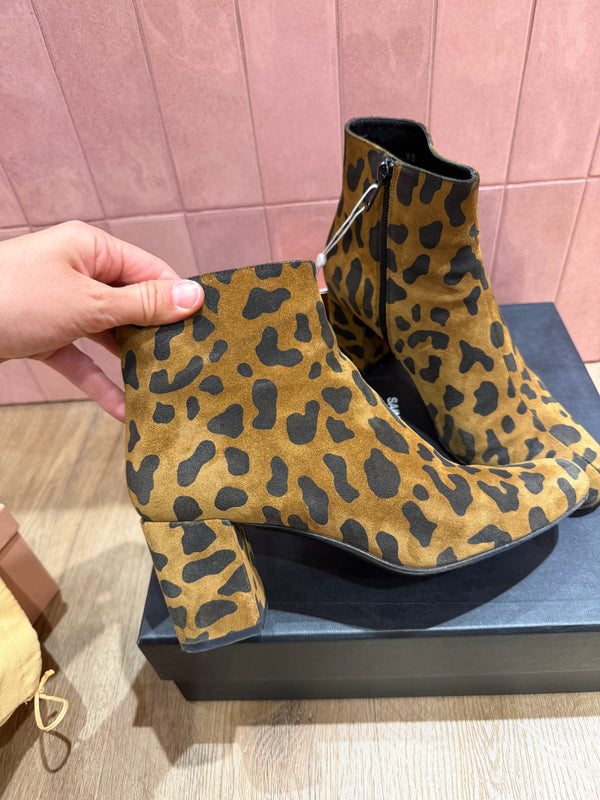 Bottines marron léopard Saint Laurent - T.38 07/10