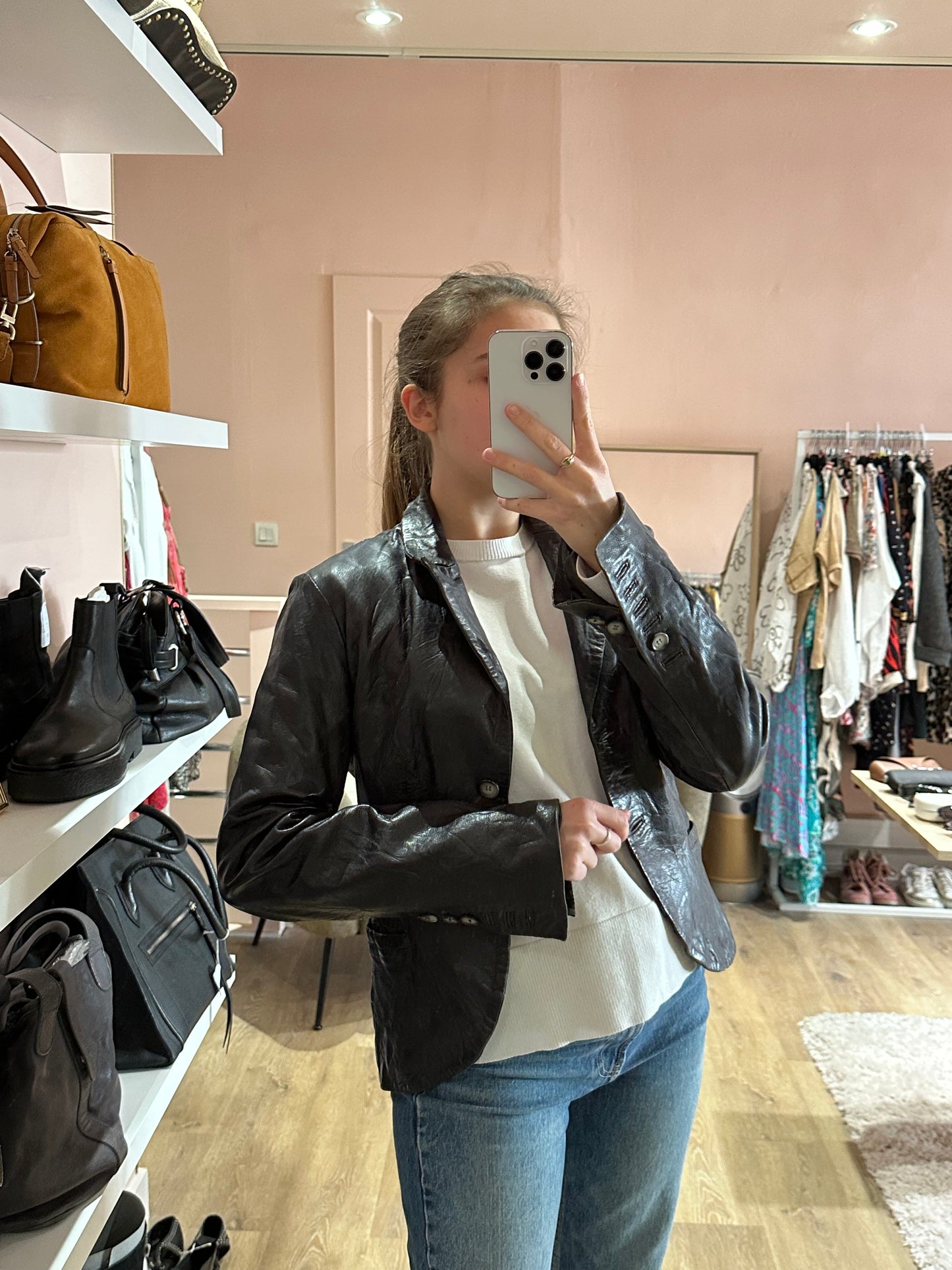 Veste en cuir One step T.36/38