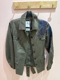 RIU - Veste broderie violette Kaki - T.38
