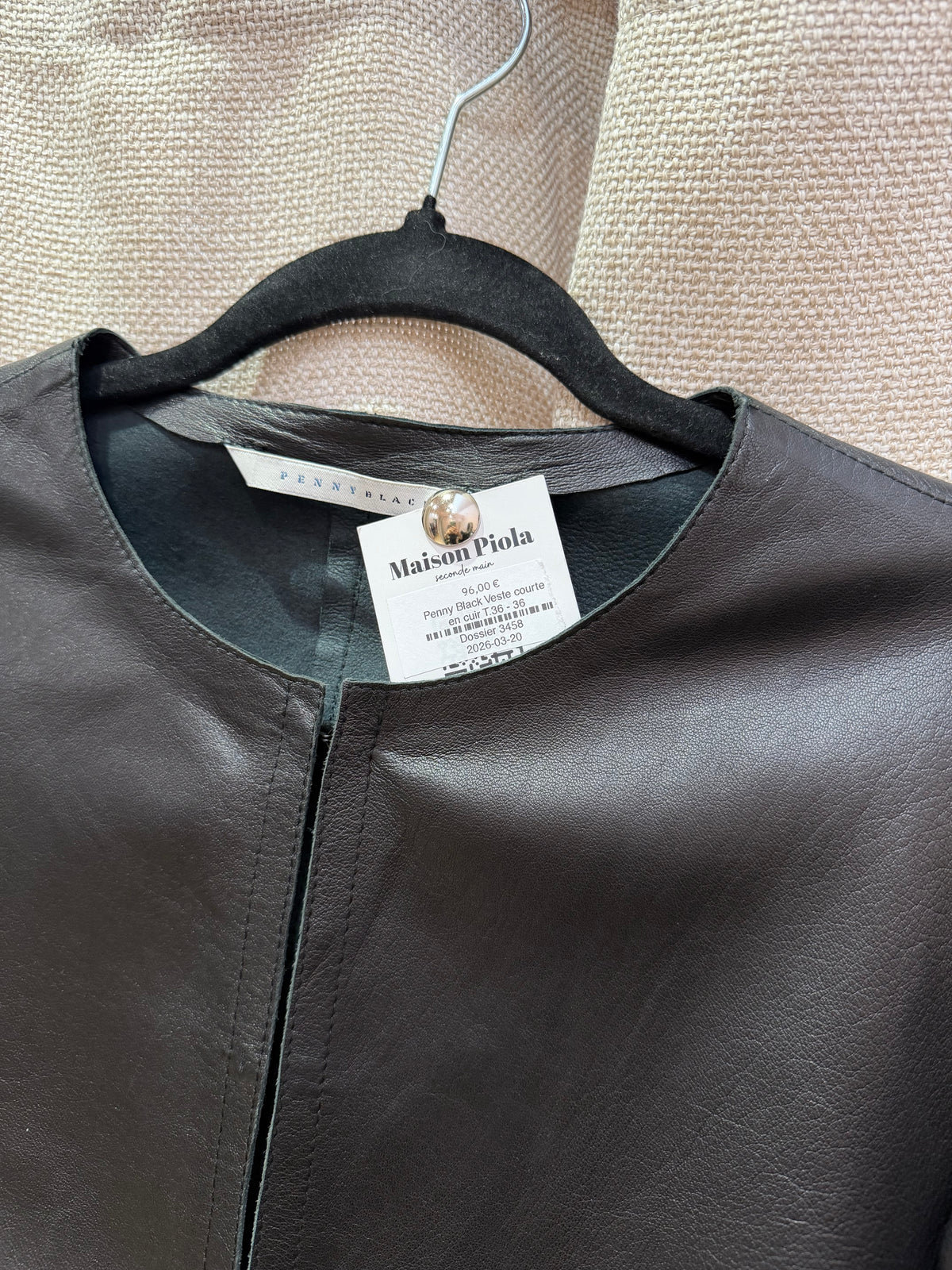 Penny Black Veste courte en cuir T.36 28/09