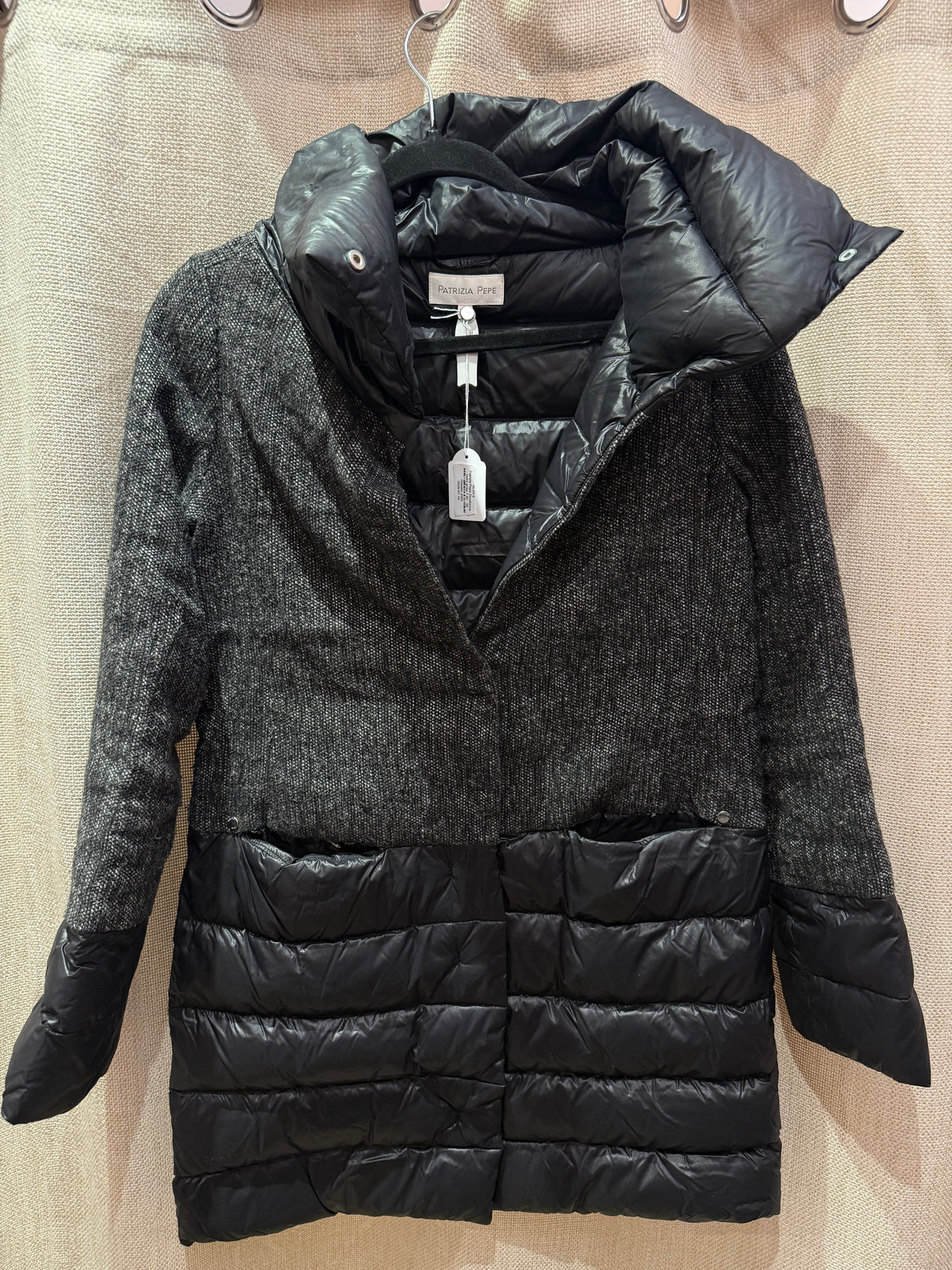 Patrizia Pepe Doudoune noire grise T.36 20/06