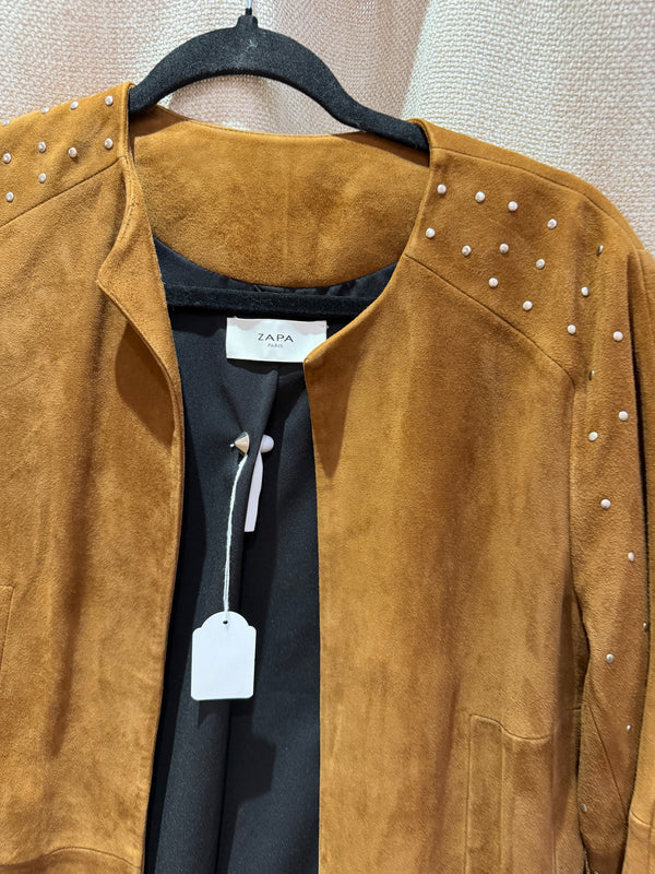 Manteau zapa en daim chocolat - Taille 36 01/10