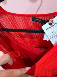Robe longue plissée - Maje rouge, T.38