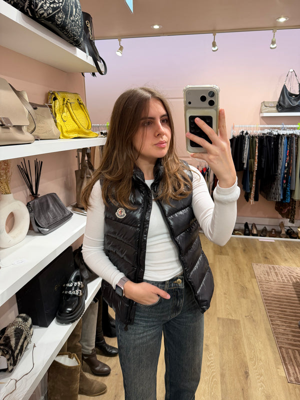 Doudoune noire sans manches Moncler - T.XS (14 ans) 19/10