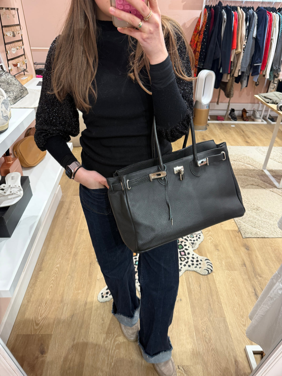 Sac cabas en cuir sans marque