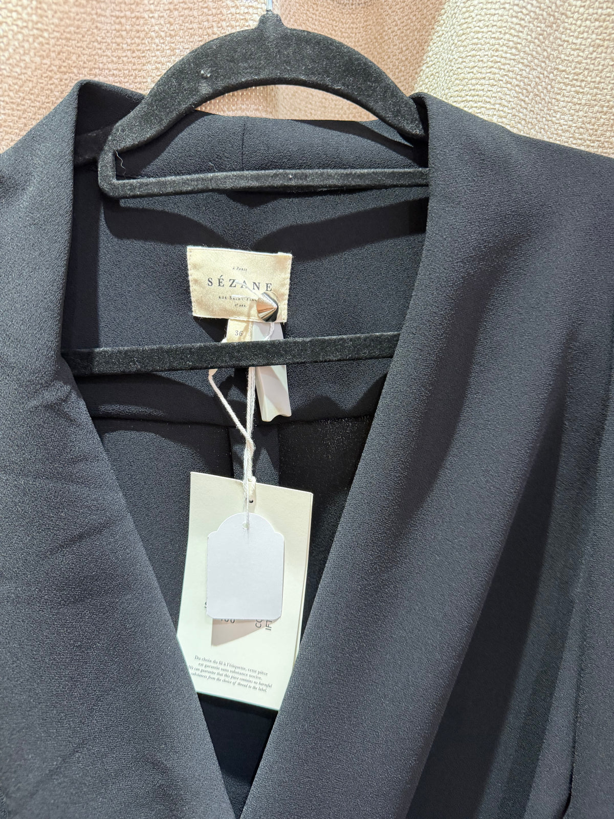 Blouse noire croisée manches longues Sézane T.S