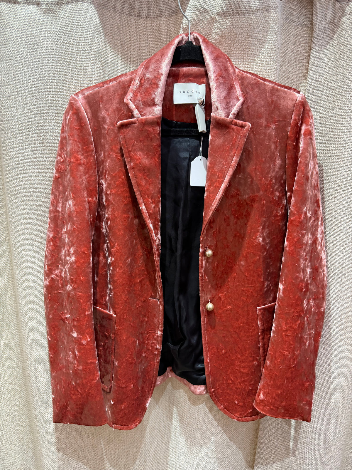 Blazer en velours Sandro - Rose - T.36 21/09