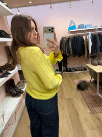 Atos Lombardini chemise jaune en soie T.40 07/09