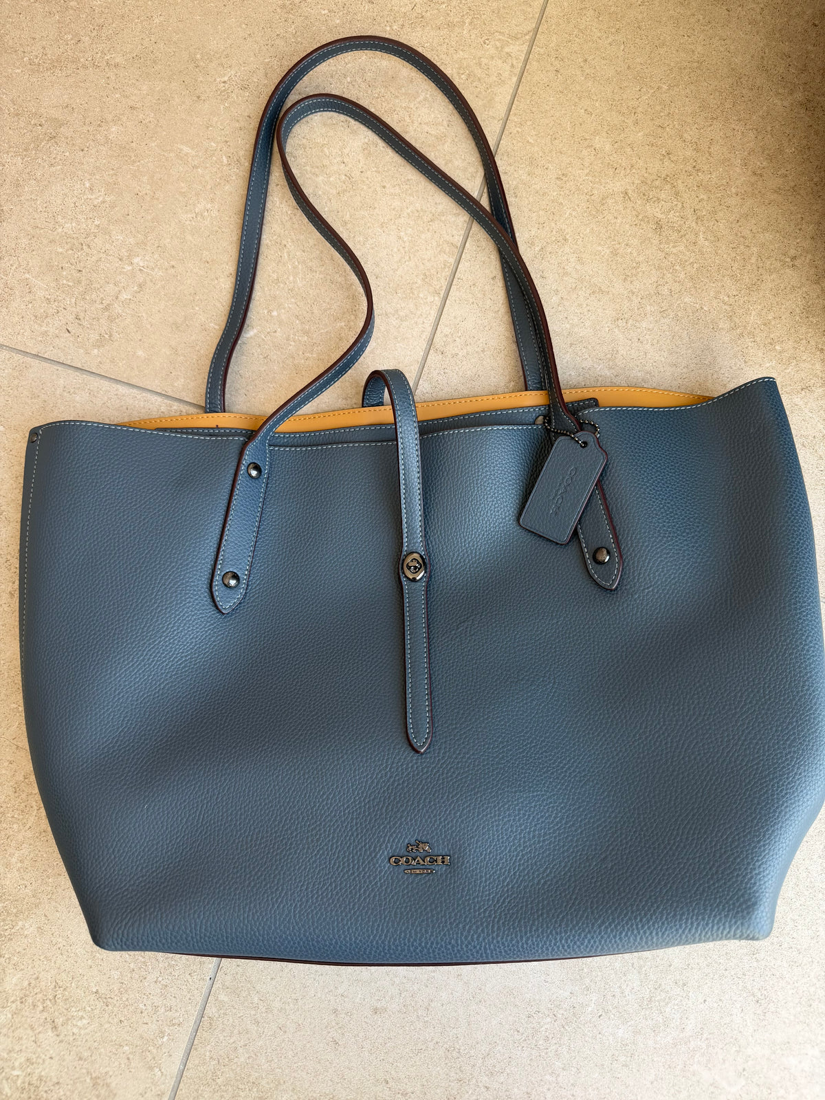 Sac coach en cuir bleu 16/08