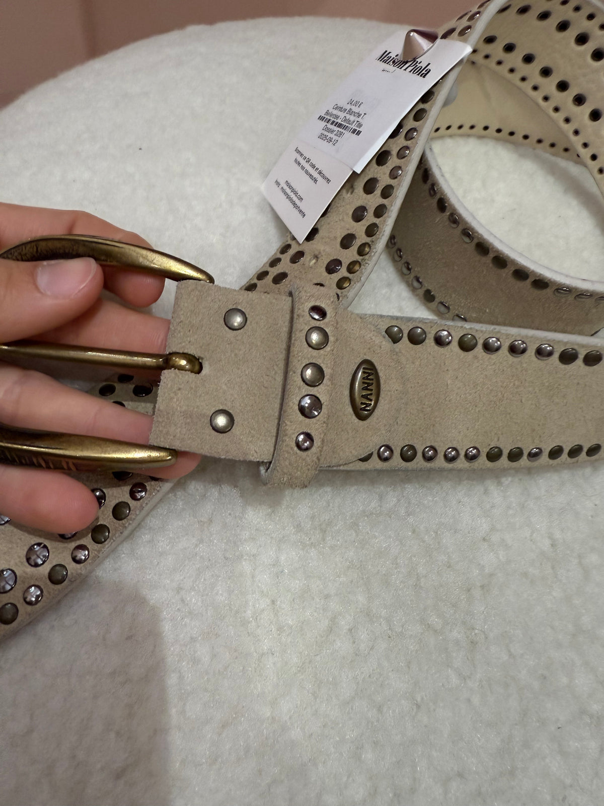 Ceinture Beige T.90 Daim