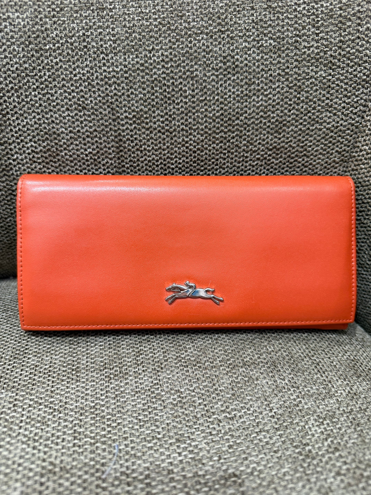 Porte-feuille Longchamp orange en cuir