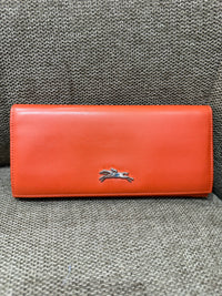 Porte-feuille Longchamp orange en cuir