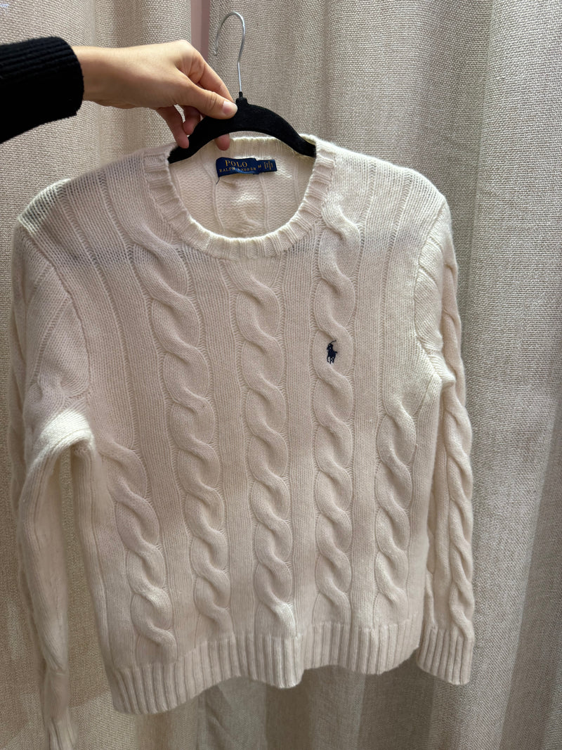 Pull blanc Ralph Lauren taille M