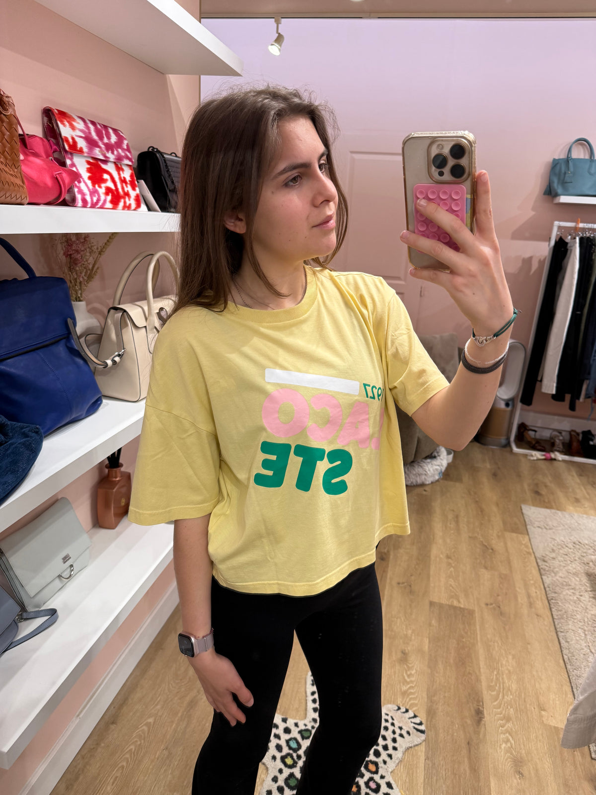 T-shirt jaune Lacoste - jaune - T.38 31/05