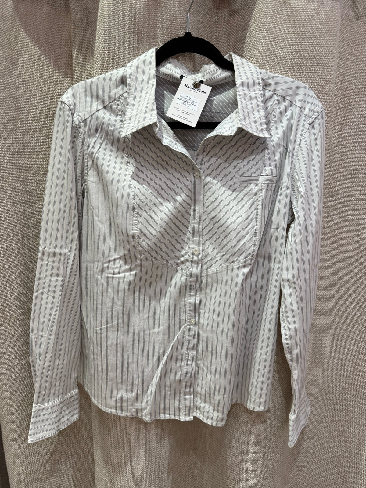 Chemise blanche rayures grises IKKS — T.38