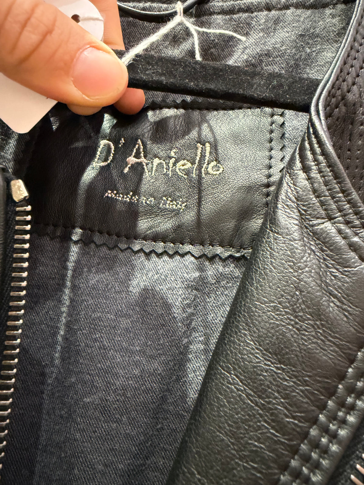 Veste en cuir d’aniello T.38 noir 28/09