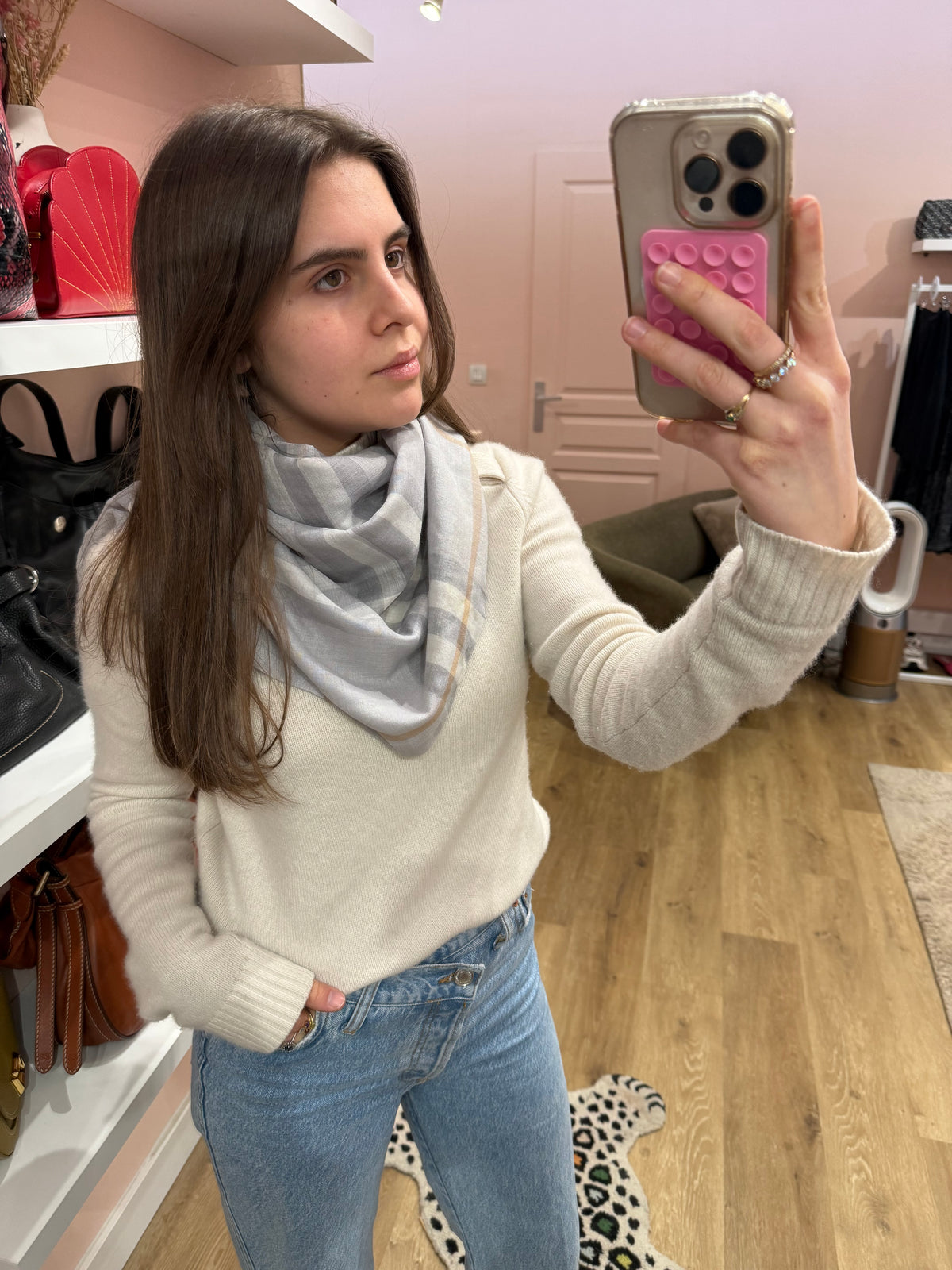 Écharpe Burberry beige gris